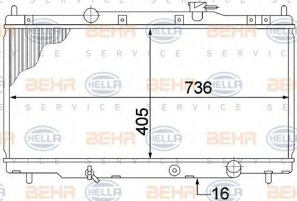 BEHR HELLA SERVICE 8MK376768311 Радіатор, охолодження двигуна