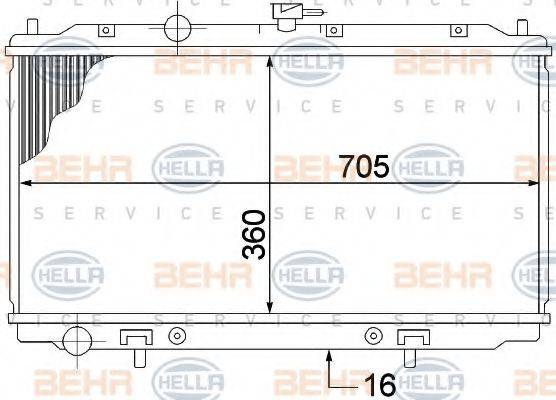 BEHR HELLA SERVICE 8MK376770661 Радіатор, охолодження двигуна