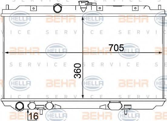 BEHR HELLA SERVICE 8MK376770671 Радіатор, охолодження двигуна