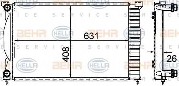 BEHR HELLA SERVICE 8MK376781001 Радіатор, охолодження двигуна