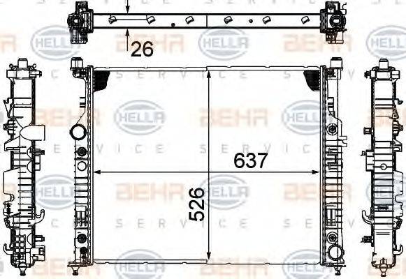 BEHR HELLA SERVICE 8MK376781561 Радіатор, охолодження двигуна