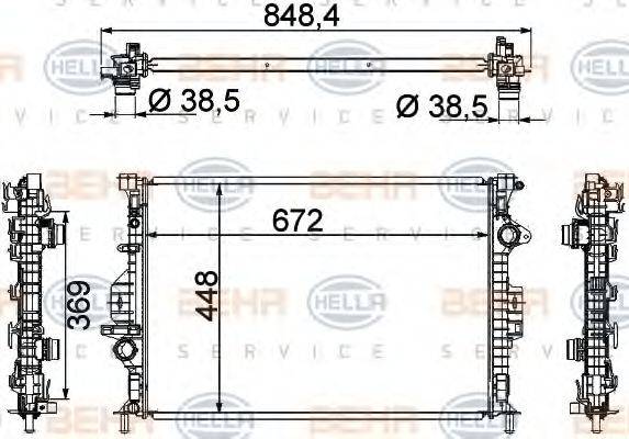 BEHR HELLA SERVICE 8MK376787121 Радіатор, охолодження двигуна