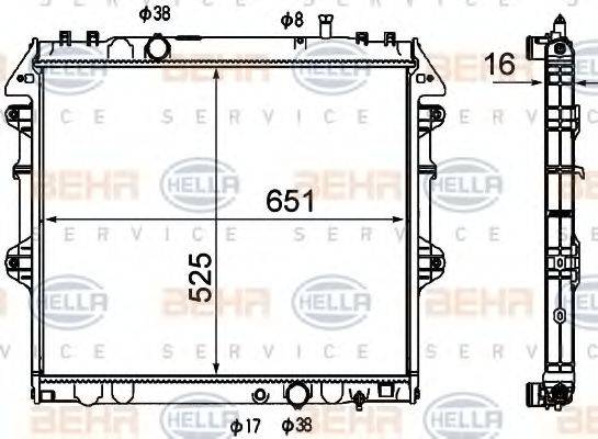 BEHR HELLA SERVICE 8MK376790181 Радіатор, охолодження двигуна