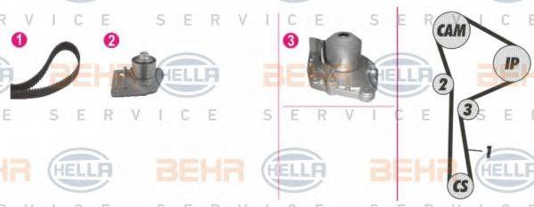 BEHR HELLA SERVICE 8MP376802821 Водяний насос + комплект зубчастого ременя