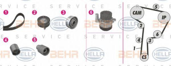 BEHR HELLA SERVICE 8MP376802881 Водяний насос + комплект зубчастого ременя