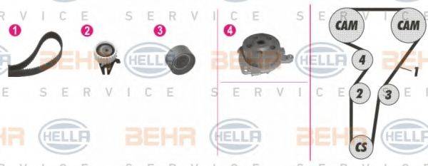 BEHR HELLA SERVICE 8MP376803831 Водяний насос + комплект зубчастого ременя