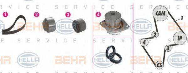 BEHR HELLA SERVICE 8MP376805811 Водяний насос + комплект зубчастого ременя