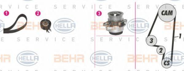 BEHR HELLA SERVICE 8MP376807861 Водяний насос + комплект зубчастого ременя