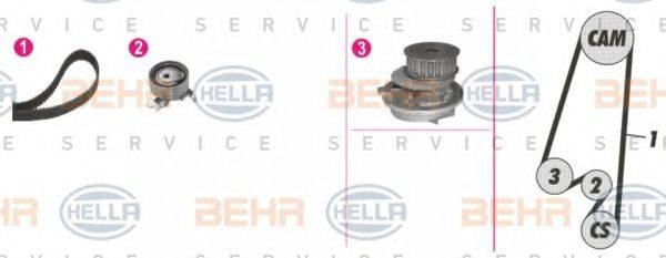 BEHR HELLA SERVICE 8MP376807881 Водяний насос + комплект зубчастого ременя