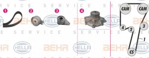 BEHR HELLA SERVICE 8MP376810831 Водяний насос + комплект зубчастого ременя