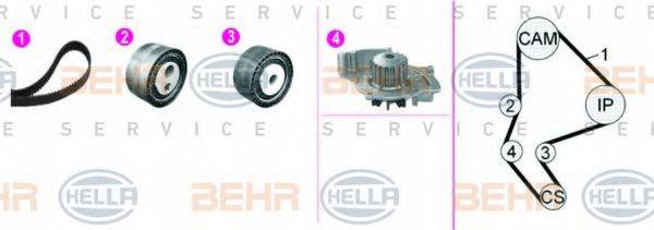 BEHR HELLA SERVICE 8MP376817811 Водяний насос + комплект зубчастого ременя