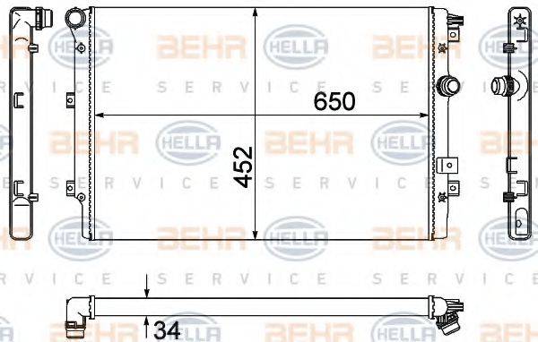 BEHR HELLA SERVICE 8MK376901021 Радіатор, охолодження двигуна