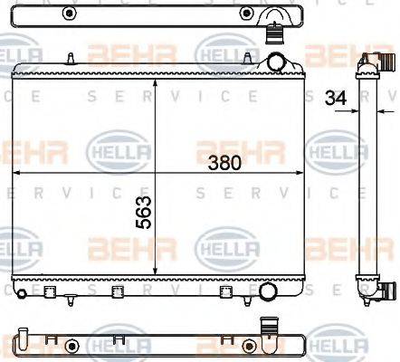 BEHR HELLA SERVICE 8MK376901031 Радіатор, охолодження двигуна