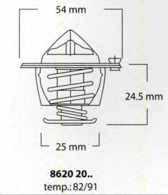 TRISCAN 86202082 Термостат, охолоджуюча рідина