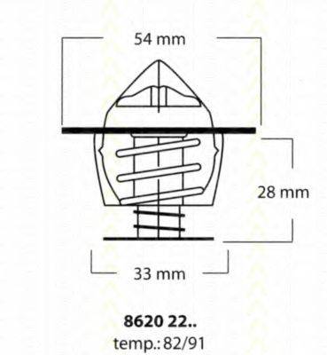 TRISCAN 86202282 Термостат, охолоджуюча рідина