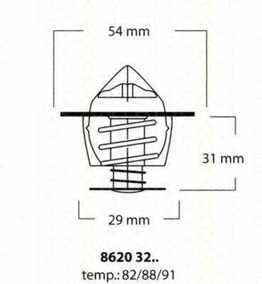 TRISCAN 86203291 Термостат, охолоджуюча рідина