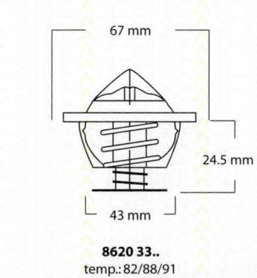 TRISCAN 86203382 Термостат, охолоджуюча рідина