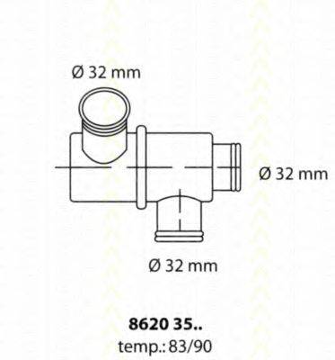 TRISCAN 86203583 Термостат, охолоджуюча рідина