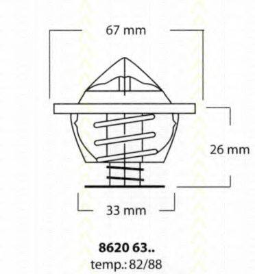 TRISCAN 86206382 Термостат, охолоджуюча рідина