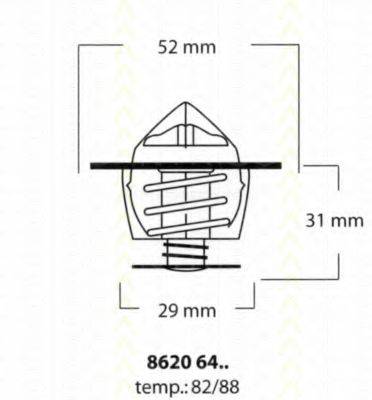 TRISCAN 86206482 Термостат, охолоджуюча рідина