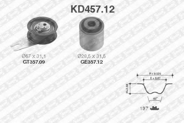 SNR KD45712 Комплект ременя ГРМ