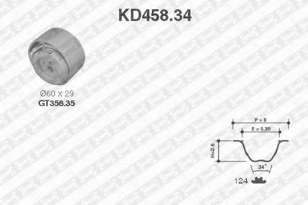 SNR KD45834 Комплект ременя ГРМ