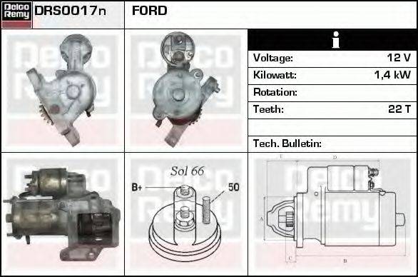 DELCO REMY DRS0017N Стартер