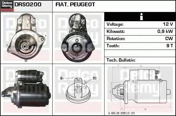 DELCO REMY DRS0200 Стартер