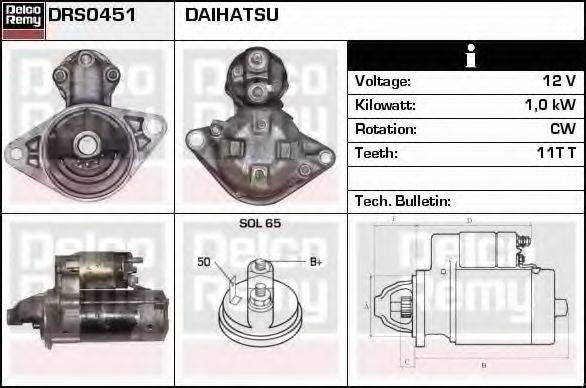 DELCO REMY DRS0451 Стартер