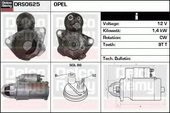 DELCO REMY DRS0625 Стартер