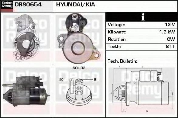 DELCO REMY DRS0654 Стартер