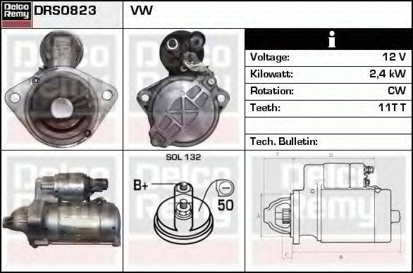 DELCO REMY DRS0823 Стартер