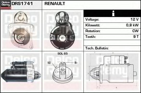 DELCO REMY DRS1741 Стартер