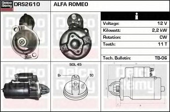 DELCO REMY DRS2610 Стартер