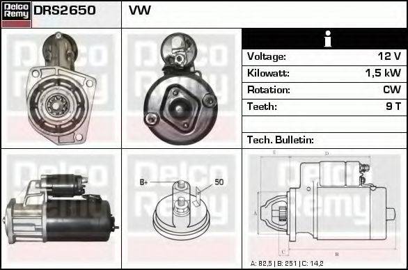 DELCO REMY DRS2650 Стартер