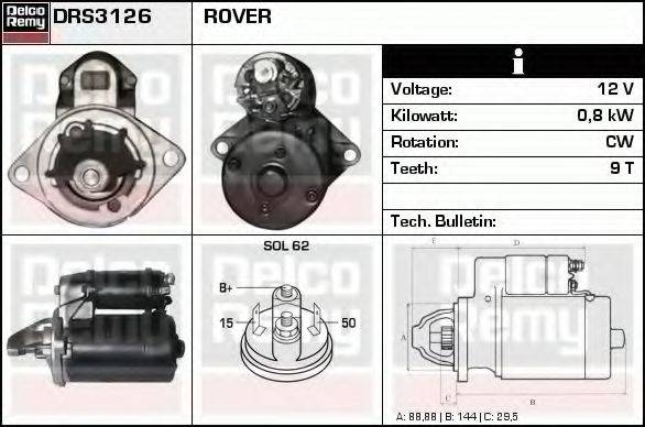 DELCO REMY DRS3126 Стартер