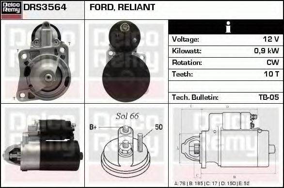 DELCO REMY DRS3564 Стартер