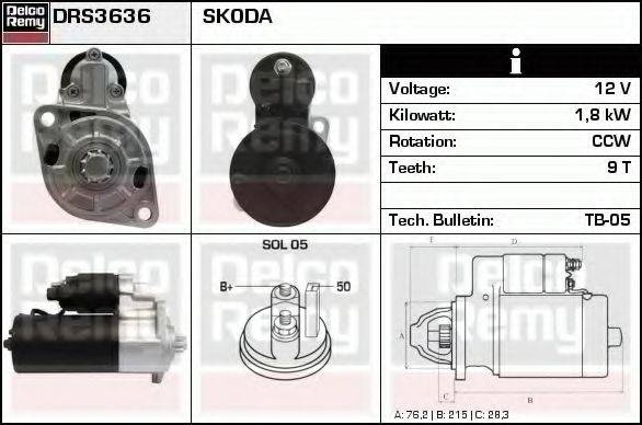 DELCO REMY DRS3636 Стартер