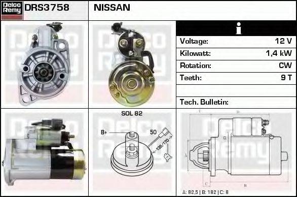 DELCO REMY DRS3758 Стартер