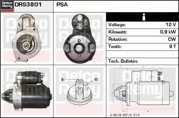 DELCO REMY DRS3801 Стартер
