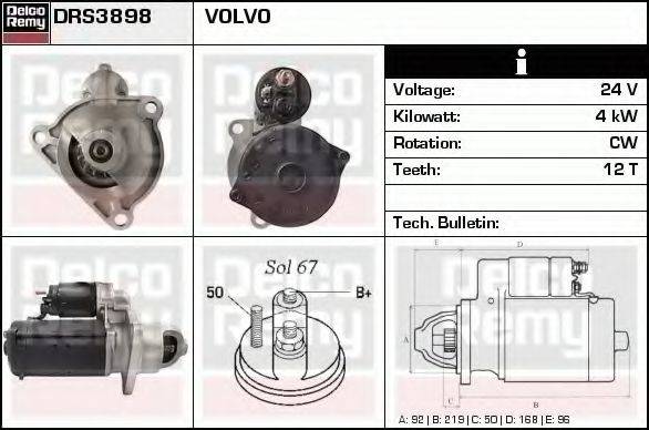 DELCO REMY DRS3898 Стартер