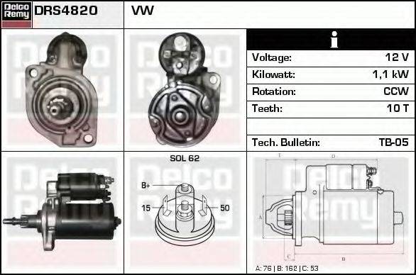 DELCO REMY DRS4820 Стартер