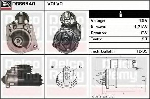 DELCO REMY DRS6840 Стартер