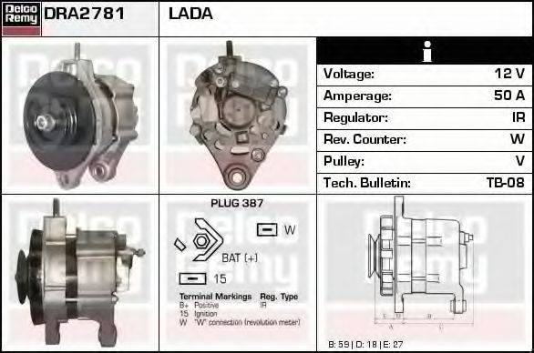 DELCO REMY DRA2781 Генератор