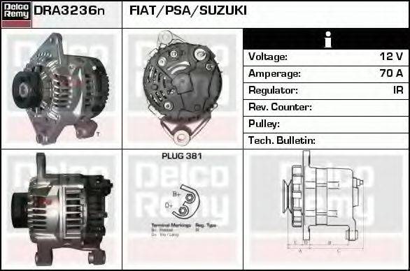 DELCO REMY DRA3236N Генератор