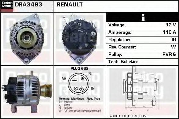 DELCO REMY DRA3493 Генератор