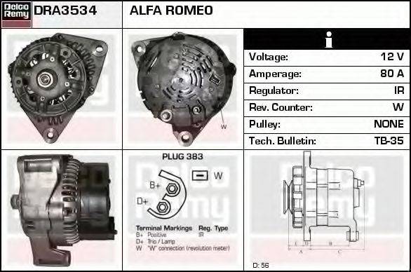 DELCO REMY DRA3534 Генератор