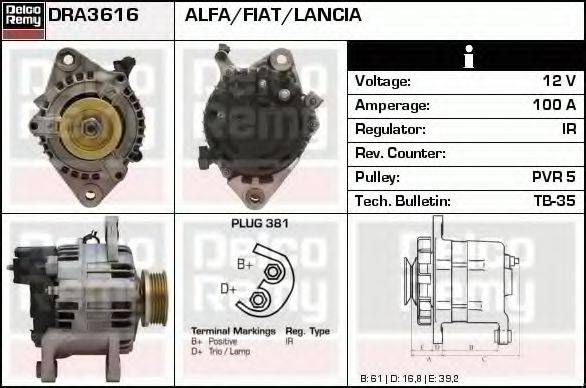 DELCO REMY DRA3616 Генератор