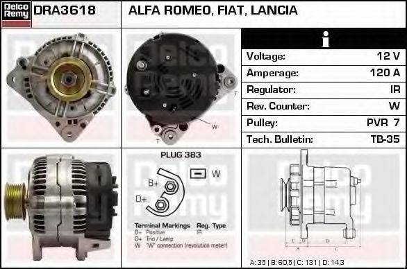 DELCO REMY DRA3618 Генератор