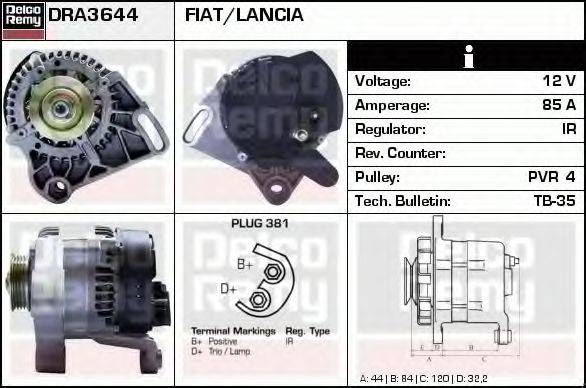 DELCO REMY DRA3644 Генератор